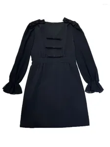 Casual Dresses Bow Tie Dress Fashionable Atmosphere Enkel elegant och bekväm 2024 Fall Winter 1109