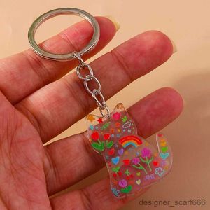 Keychains Lanyards Cute Animal Cat Charms Keychains for Women Men Car Key Handbag Purse Hanging Keyrings Accesories DIY Jewelry Gifts
