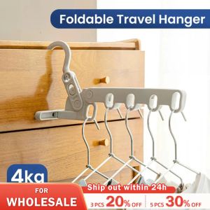 Organisation Portable Foldbar Travel Hanger Folding Clothes Tork Rack Travel Hangers Hanging Rack med 5 hål för hotellcampingresor