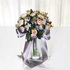 Decorative Flowers O-X0115 Artificial Silk Peony Bouquets Bridal Peonies Blossom Bunches For Wedding Home Decoration