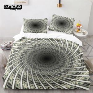 Set Para Yatak Seti Set Microfiber Dolar Faturaları Amerika Birleşik Devletleri Baskı Yorgan Kapağı İkiz Kral Kraliçe Boyut Çocuklar İçin Yetişkinler Yatak Odası Dekor