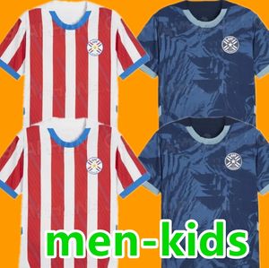 Paraguay 2024 2025 Soccer Jersey Jersey Copa America Camisetas de Futbol Home Red Away Dark Blue 24 25 Men Kids Shird Kit Custom Uniforms S-4XL