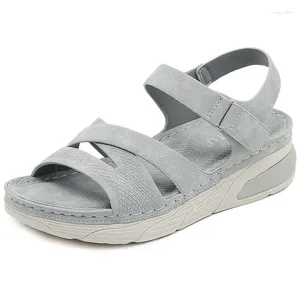 Kleiderschuhe Frauen Keil Sandalen Komfort Damen Solid Color Sandale Plus Größe 36-42 Leichter Strand