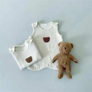 Roben Baby Kleinkind Schlafsack Baumwoll Gaze ärmellose Weste Antikick Frühlingsschlaf Sack für Neugeborene Baby Jungen Schlafkleider