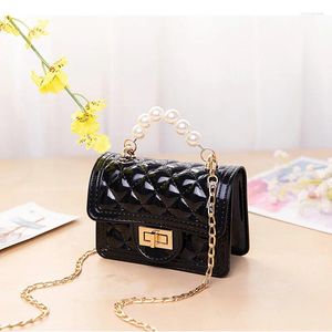 Shoulder Bags ABS Mini Purses And Handbags For Women 2024 Designer Luxury Fashion Girl Female Shopper Solid Color Plaid Pearl Portable