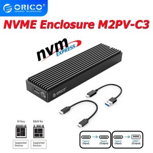 Shavers orico ssd nmve M2 nvme USBタイプC Gen2 10gbps PCie SSDケースM2 SATA NGFF 5GBPS M.2 NVME外部ハードドライブM.2 SSDケースPCケース