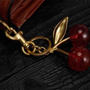 Keychain Crystal Cherry Styles Red Color Women Girls Bag Car Pendant Fashion Accessories Fruit Handbag Decoration VDIM