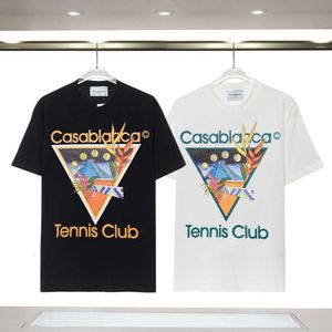 男性用のTシャツデザイナーTシャツLuxe Tシャツカサブランカトップ特大のティーカサブランシャツCasa Blanca Clothing Fashion Summer Crew Crew Neck 25 80 80