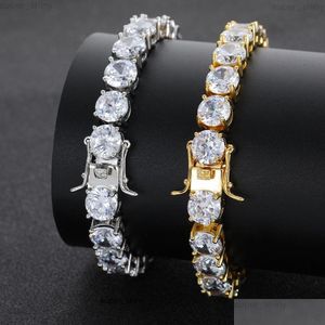 Tennis, graduata Collana Bracciale Designer di braccialetti da tennis per donne uomini oro placcati 5 mm W Diamond Choker Hip Hop Hop Fine Womens Collane Otq8p