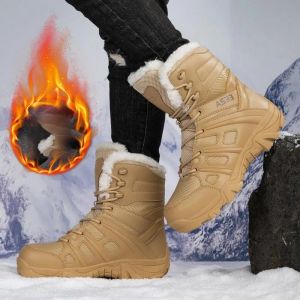 Shoes Winter Military Boots Mens Outdoor Warm Leather Hiking Boots Men Army Special Force Desert Shoes Tactical Combat Ankle Boots