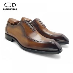 Stiefel Onkel Saviano Luxus Oxford Dressschuhe für Männer Mode Hochzeitsfeier Bester Schuh Schuh -Kuhlatten -Designer Business formelle Männer Schuhe Schuhe