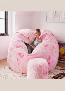 Drop giant sofa cover soft comfortable fluffy fur bean bag bed recliner cushion Factory shop 2202256842573