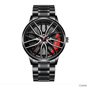 Нарученные часы роскошные мужские запястье деловые стальные Quartz Circular Wheels Механическое модное украшение Q240426