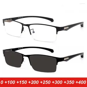 Sunglasses Bifocal Pochromic Reading Glasses Men TR90 Titanium Near&Far Anti Blue Light Outdoor UV Protective Presbyopic Diopter