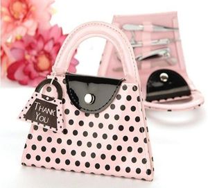 Wedding Favor Gift Pink Polka Purse Manicure Set Pedicure KD16482087