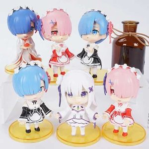 Аниме манга re Zero ram rem emilia echidna и Zero Q Doll Pvc Model Toy Toy WorldSl2404