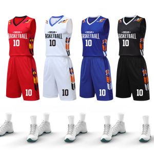 Basketball Wholesale Custom Adult Basketball Shirts Breathable Youth College Team Basketball Jerseys Sets Mens Polyester Baketball Uniforms