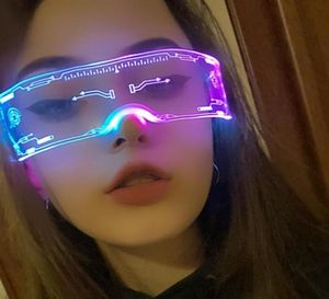 Okulary El Wire Neon Party Luminous LED LED UP Rave Costume Decor DJ Halloween Dekoracja Okulary przeciwsłoneczne 6605181