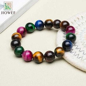 Beaded The mixed color tiger eye bracelet is made of genuine natural stone beads purifying the body and suitable for women. Pulsera 6/8/10/12mm