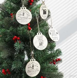 Личность деревянная бензиновая бочка рождественская елка украшения украшения подвески для дома декор рождественские подарки FY3846 08218610006