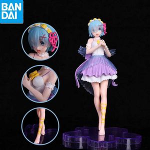 Anime Manga Living in a World Different from Zero 19CM Kawaii Angel Rem Purple Skin Model Animation Character PVC Doll Series Childrens ToysL2404