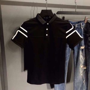 Polo maschile Summer Color Contrast Summer Lavor Slim Fit Fascibile versione coreana Trendy Brand Brand Knit