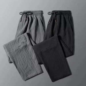 Frühlings-/Sommer/Herbst Ultra Thin Leinen Casual Hosen für Herren gerade lose große Sporthosen kühl und bequem 5xl 240425