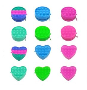 Silicone Coin Purse Fidget Sensory Toy Creative Decompression Push Bubble Zipper Bag Coins Storage Bags with Buckle4485024