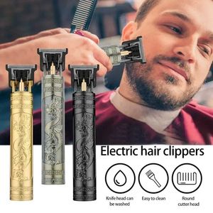 Hårtrimmer Retro T9 Electric Clipper Professional Mens Shaver Rechargeble Frisör Hår Q240427