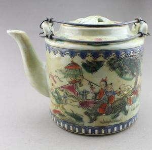 Cina Old Folk Porcelain dipinto TEAPOT FLAGON0123456441988