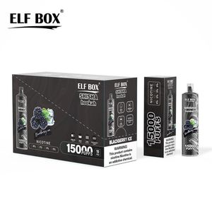 Otantik elektronik sigara elf kutusu shisha nargile puf 15k buhar tek kullanımlık vape kalem 15000 puflar vaper 0% 2% 5% nikotin e sigara vs patlama geek 15000