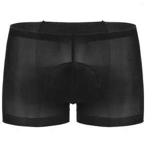 Underpants Boxer Mens Ultra Thin Silk Briefs Sexig hane Se genom ren underkläder stretchiga strumpor trosor shorts