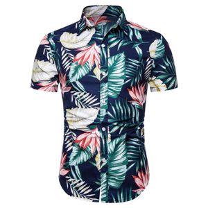 2019 estilo havaiano novo masculino casual de grandes dimensões camisa de manga curta para homens