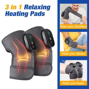 2st Electric Knee Massager Red Light Therapy uppvärmningsvibration Elbågsskyddskuddar för gemensam smärtlindring 240424