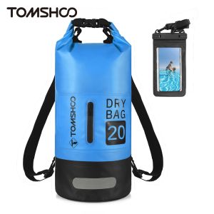 Bags Tomshoo Waterproof Dry Bag 10L/20L RollTop Dry Bag Backpack w Waterproof Phone Case for Kayaking Boating Swimming Accessories