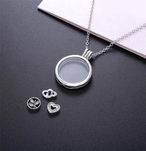 Fashion925 Серебряное серебро плавающее ожерелье с кубическим цирконием для женщин подарок подарки Diy Diy Diy Jewelry50435314861203