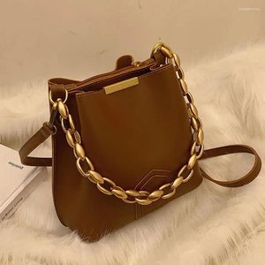 Torba vintage moda żeńska łańcuch żeńska wiadro 2024 jakość PU skórzana designerska torebka torebka o wysokiej pojemności maszynowy ramię