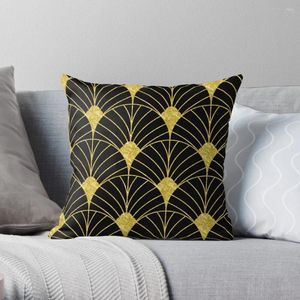 Pillow Gold e Black ArtDeCo Geométrico Padrão Tampa Decorativa para o Conjunto de Sala