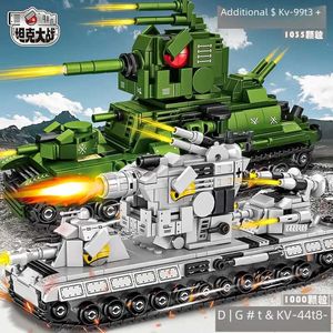 Transformation Toys Robots 2024 Novo Militar Tank Car Assembléia Bloco de Toward Block Boys Intelligent Children Kv99 Blindado Car Giftl2404