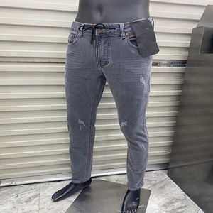 Mens Designer Jeans High Street Size 29-40 Rock Revival Washed Sharcing Off Vintage Pants Classic Personlig Biker Elasticity DE2653