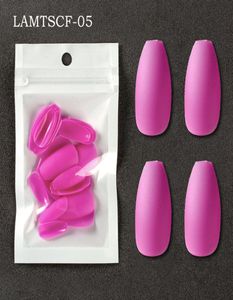 24Piece Bag Frosted Short Ballet Nail Tip Solid Color Craft Fake Nails Coffin7473994