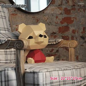 Party Decoration 3D Paper Mold Icke-Finished Bear Model Folding Work Diy Craft Home Desk golvdekor Figurer Miniatyrer