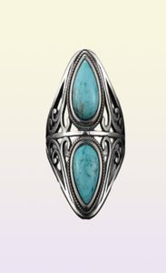 925 Pierścienie srebrne oryginalny projekt Vintage Naturalny turkusowy pierścień dla kobiet mężczyzn Kobiet Prezenty z biżuterią 20102696875282396457