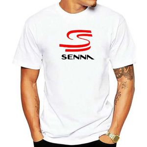 Herrt-shirts legend ayrton senna racing mens vit t-shirt herrar kort ärm 100% bomullsklassisk ärmlös t-shirt j240426