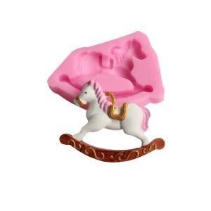 Moldes resina Rocking Horse Horse Silicone Mold Cozinha Ferramenta