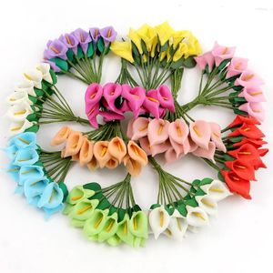 Dekorativa blommor 240 PCS Artificial Mini Calla Lily Fake Floral Bouquet Craft Scrapbooking Garden Wedding Bridal Garland Hairpin Decor