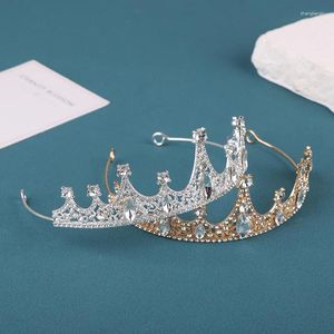 Hair Clips Bridal Headwear Gold-color Elegant Atmosphere Exquisite Ladies' Tiaras For Performance Party Decorative Crown