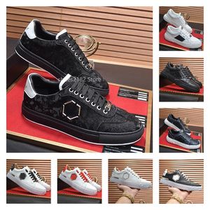 Philipe Plein Shoes Low-tops Lace-Up Luxury Designer Fashion Classic Highest Quality Leather Trainers Athleisure PP Skulls Pattern Outfit Board Sneakers Size 38-44