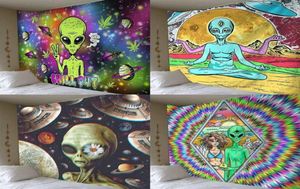 Alien Tapestry Home Decoration Psychedelic Wall Pane Anime Pattern Carpet Art 2106087345176