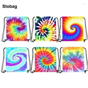Storage Bags StoBag 5pcs Color Drawstring Kids Oxford Cloth Backpack Gift Package Reusable Pocket Pouches Birthday Party Favors